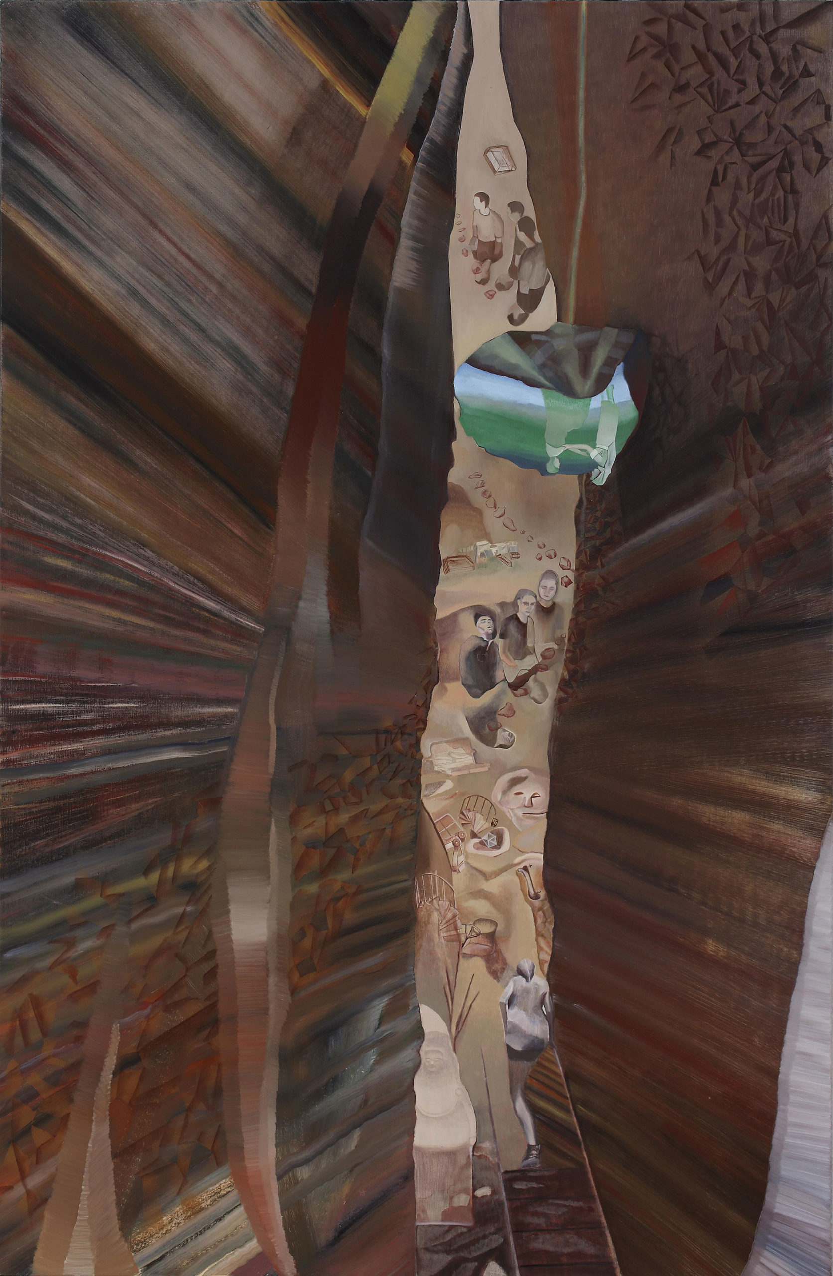 Protean world is a crevice painting by Australian artist Madeleine Kelly Ten Years of Contemporary Art: The James C Sourris, QAGOMA collection Milani