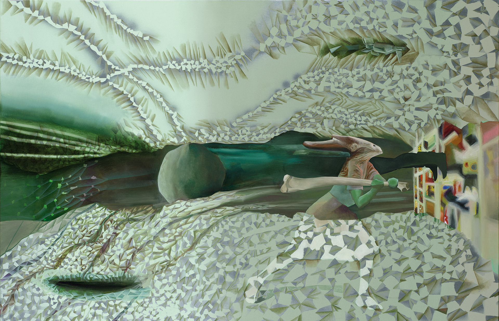 Dream Weapon is a crevice painting by Australian artist Madeleine Kelly Ten Years of Contemporary Art: The James C Sourris Collection QAGOMA Milani